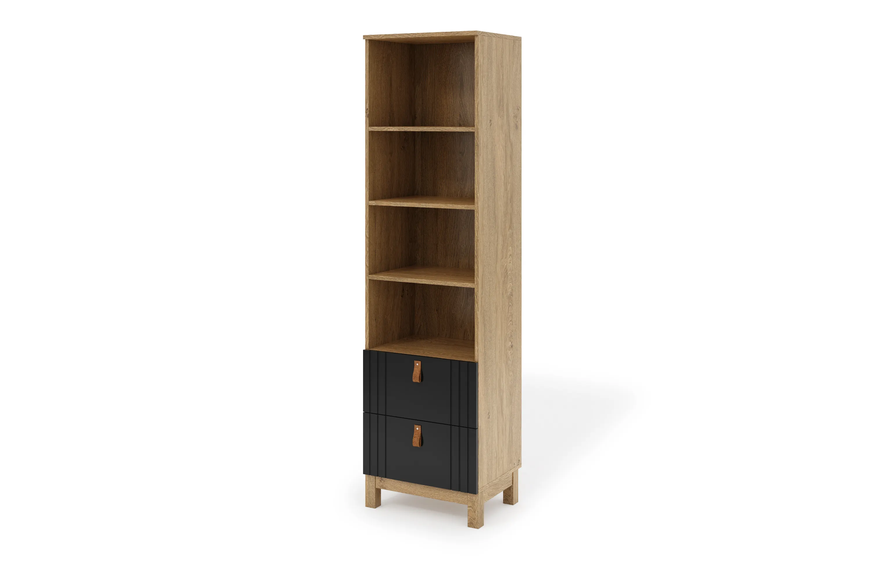Regał z szufladami MODERN 50x184 czarny/dąb kamienny Regał z szufladami MODERN 50x184 czarny/dąb kamienny