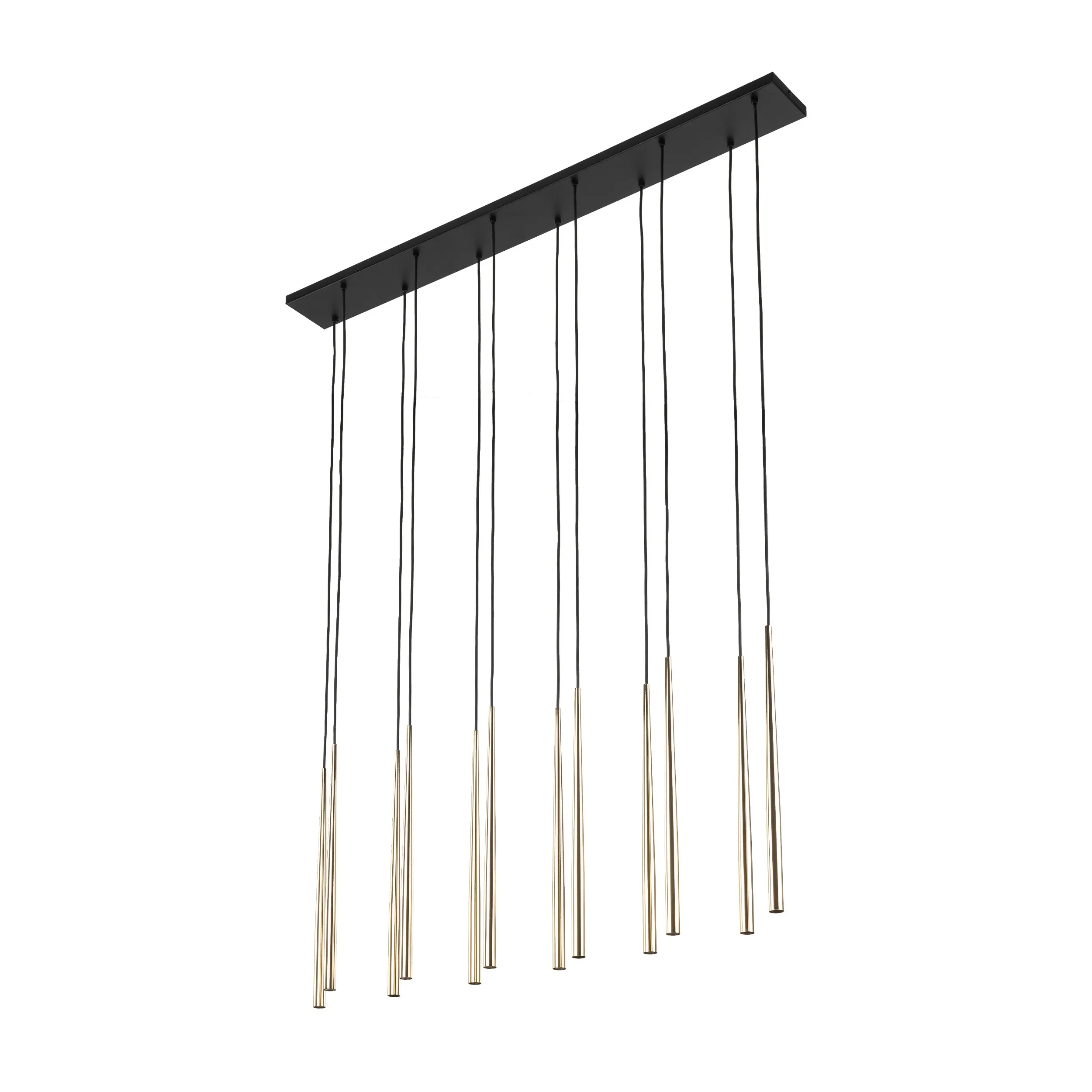 Lampa wisząca PIANO czarna złota na metalowej listwie 140x120x12cm - TK_10119