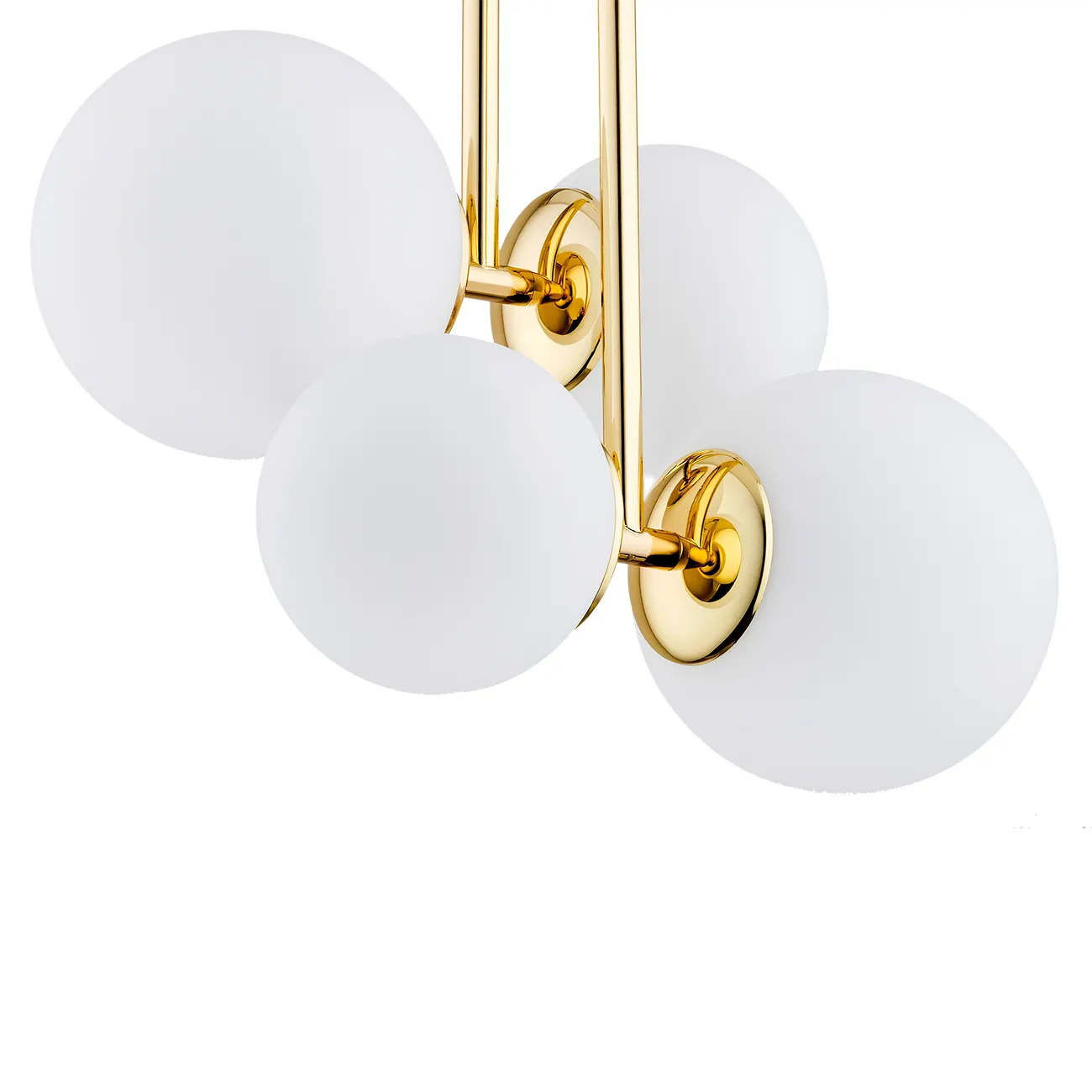 Lampa wisząca MORITZ metalowa mosiądz opal 67x50cm - 1743