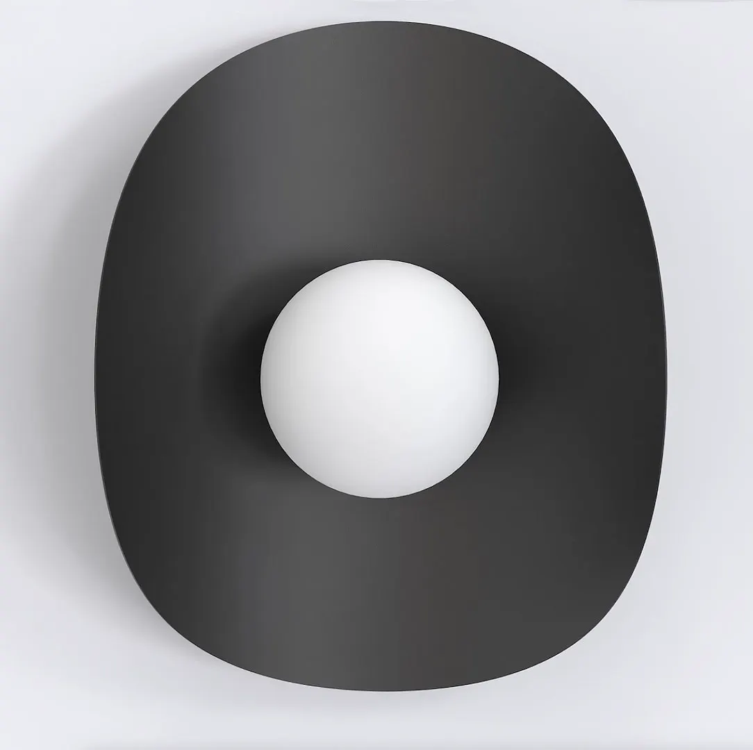 image lampa, kula, czarny, biały, minimalistyczny