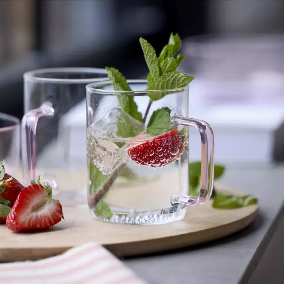 Szklane kubki TORINO zestaw 2 szt. 400 ml różowe - ND_32769