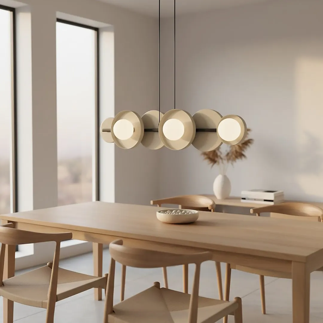 Lampa wisząca metalowa MODEL 6 beżowa — zdjęcie 4