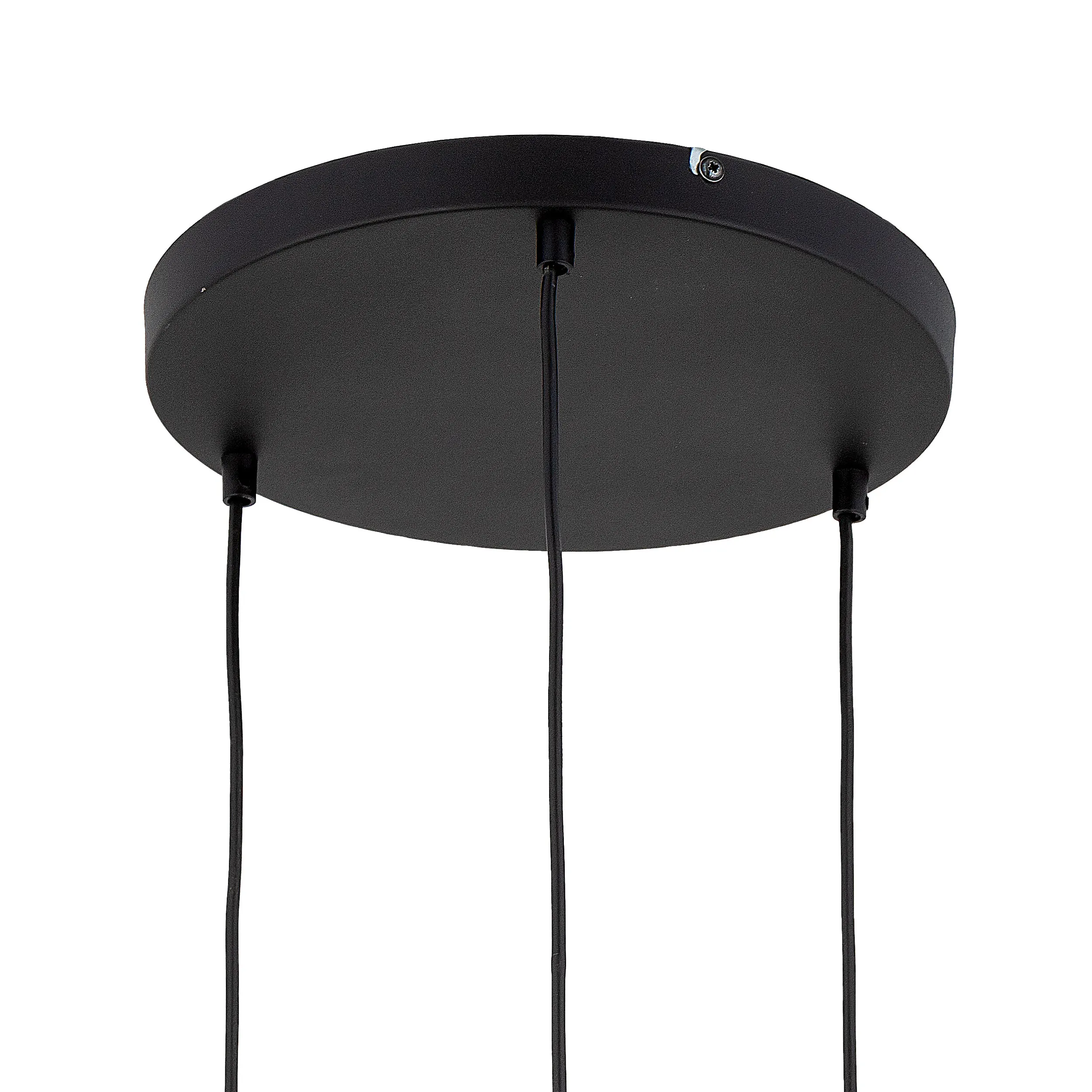 Lampa wisząca DEVON czarna szare okrągłe szklane klosze 110x42cm - TK_4627