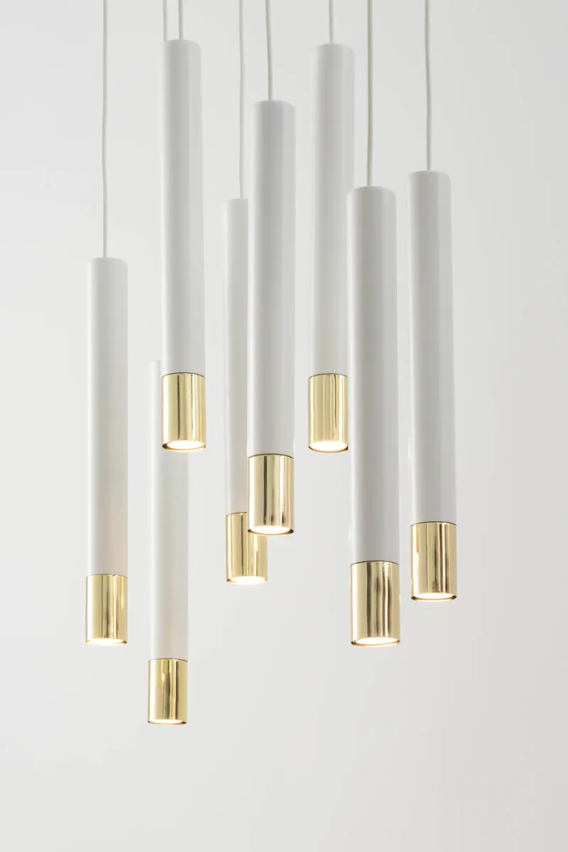 Lampa wisząca SOPEL GRAND 8 biało-złota - SI_33391