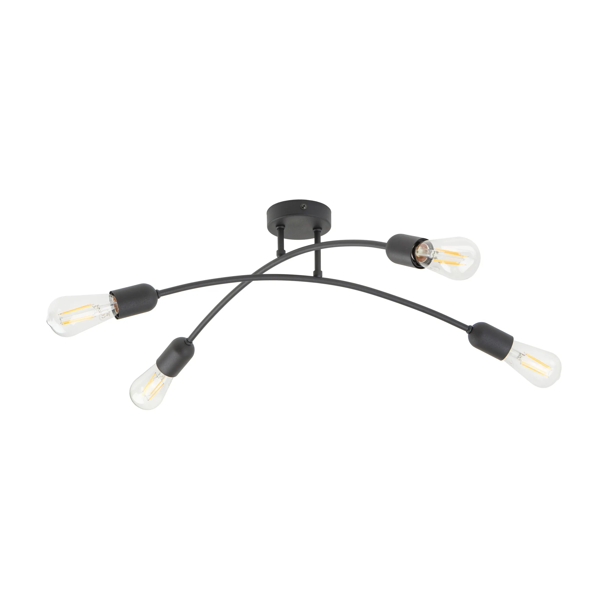 Lampa sufitowa HELIX czarna metalowa 62x20cm