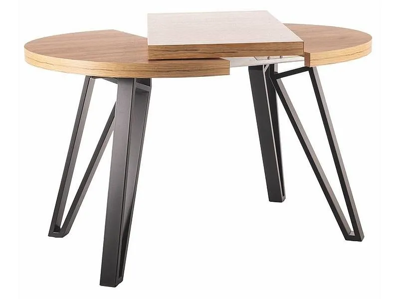 Stół rozkładany okrągły GALAXY dąb artisan/czarny 100x100(168) SIGNAL - GALAXYDACFI100