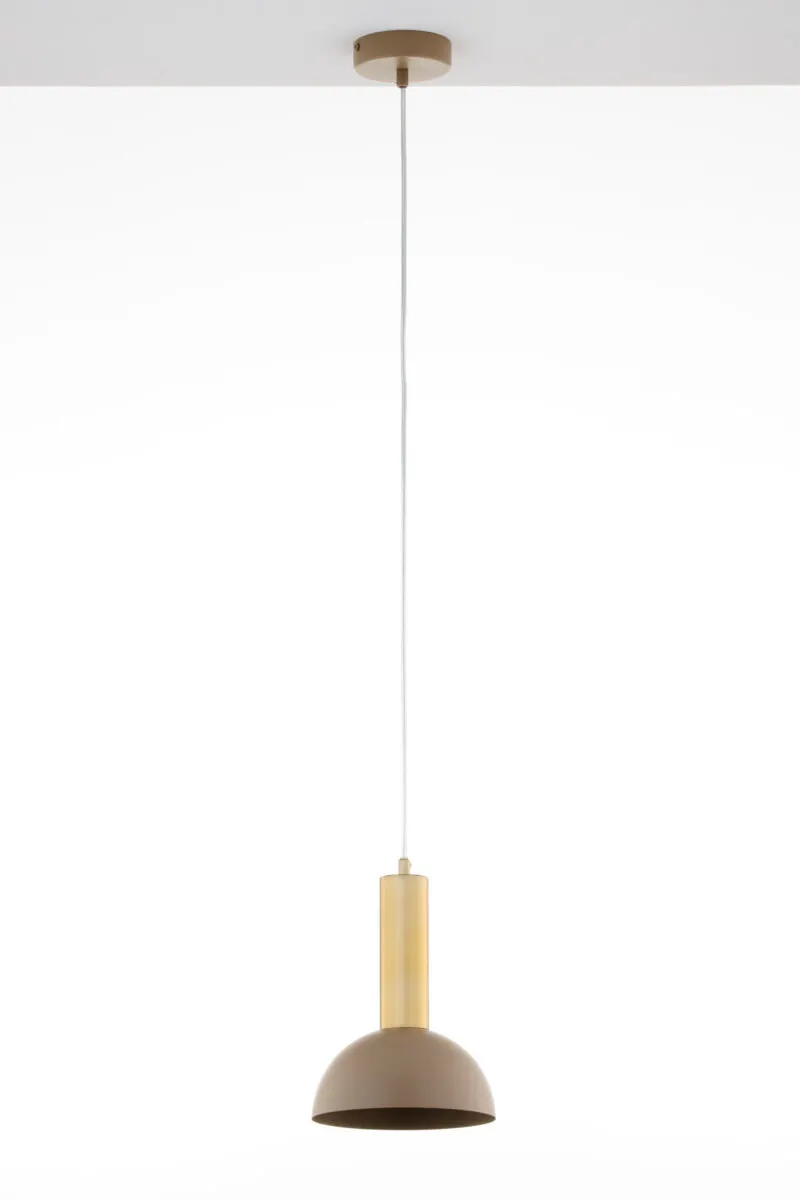 image lampa wiszaca, kinkiet sufitowy, metalowy element, kolor beżowy, minimalistyczny design