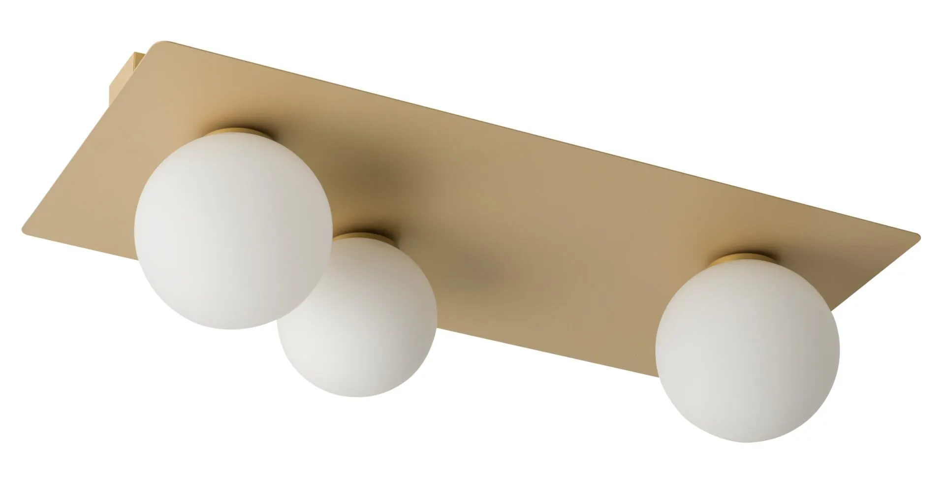Lampa sufitowa/plafon ARGON 3 prostokąt biało-złoty