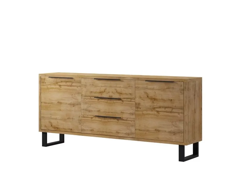 Komoda 2-drzwiowa z szufladami HALLE 201x83 dąb Wotan Komoda 2-drzwiowa z szufladami HALLE 201x83 dąb Wotan