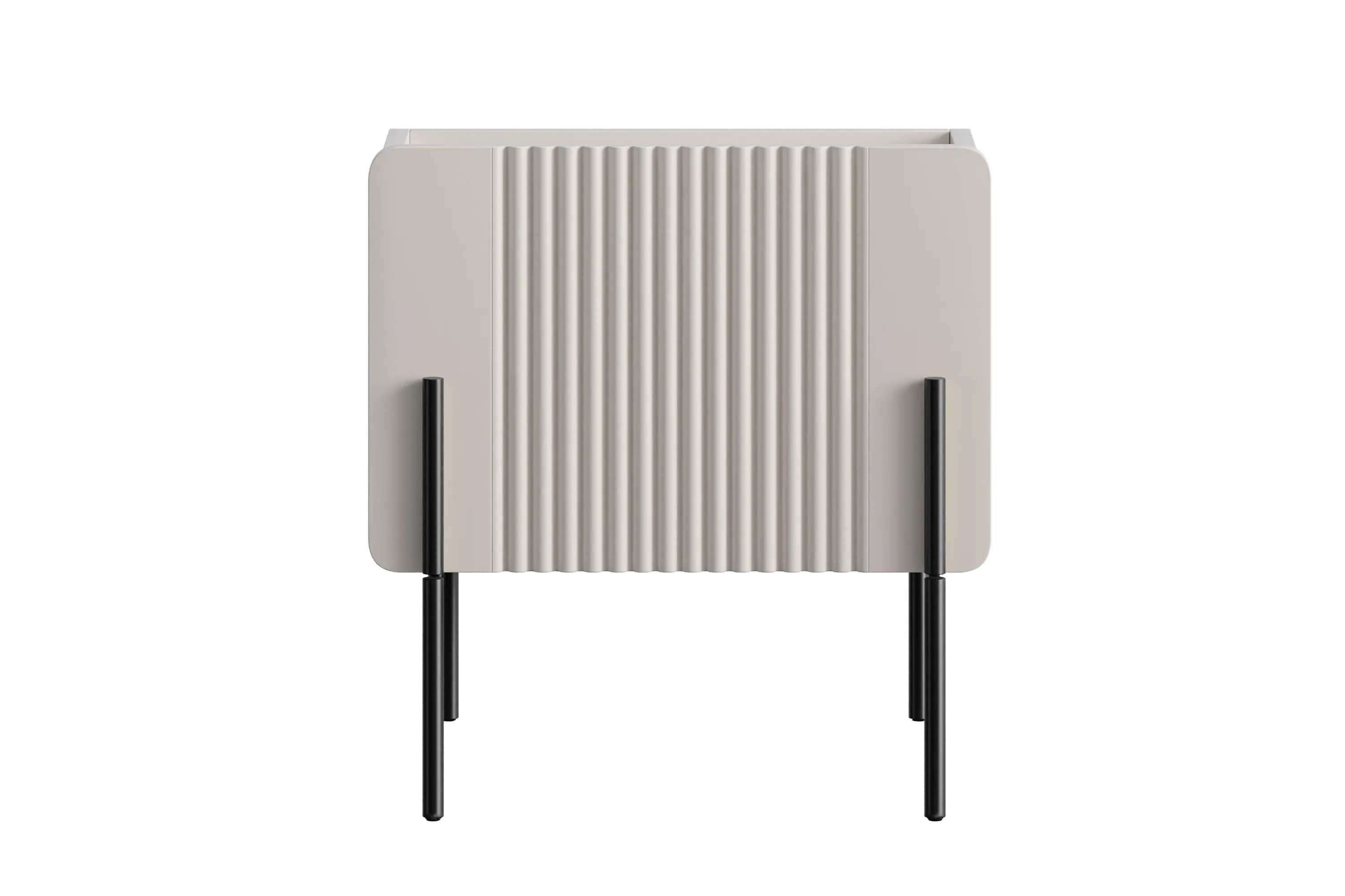 Szafka nocna z 1 szufladą MALMI 45cm - kaszmirowa - czarne nogi - B_167002