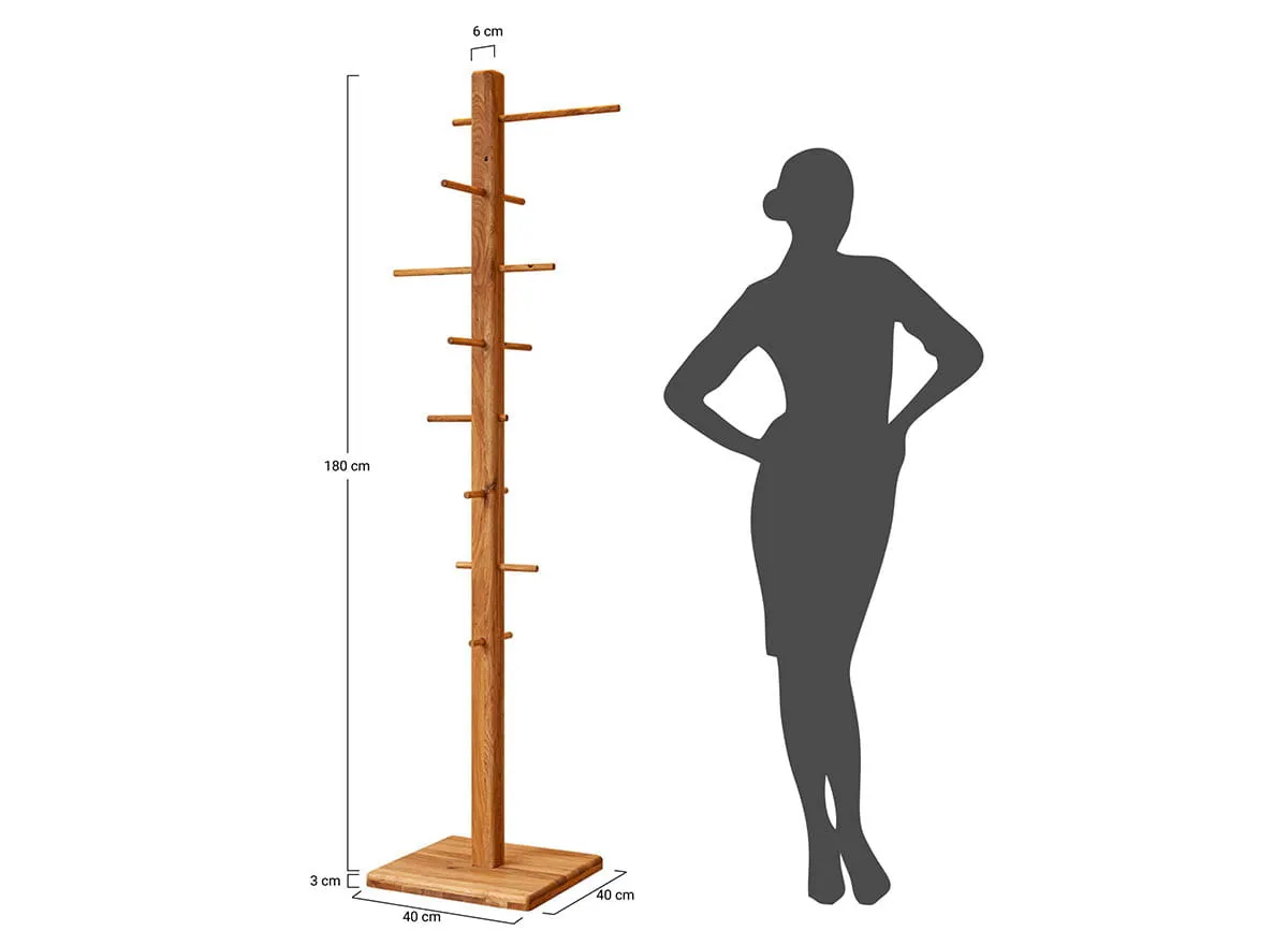 Wieszak na ubrania stojący dębowy Gialo W180 cm - 2SGIA102
