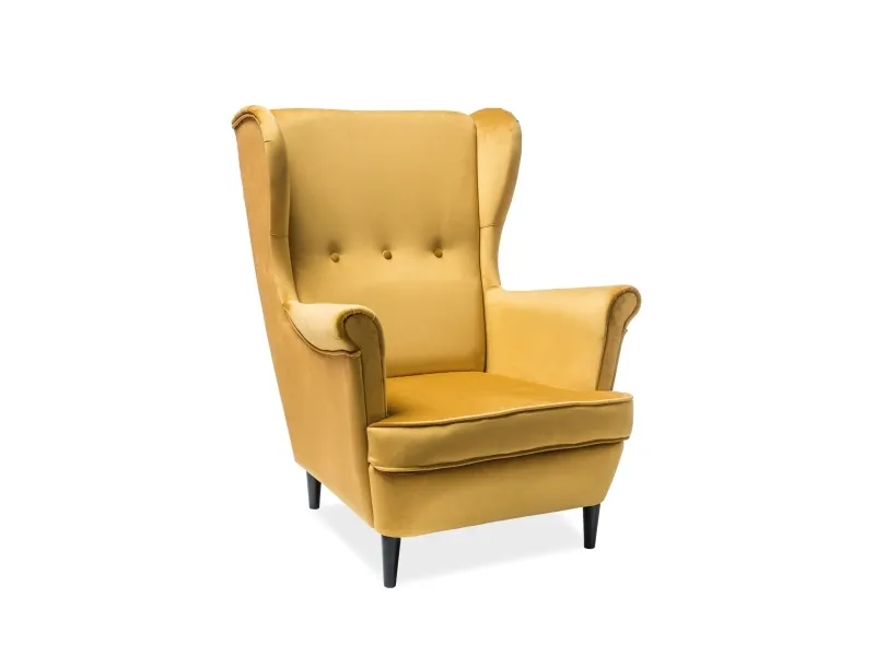 Fotel LORD VELVET Bluvel 68 curry wenge Signal