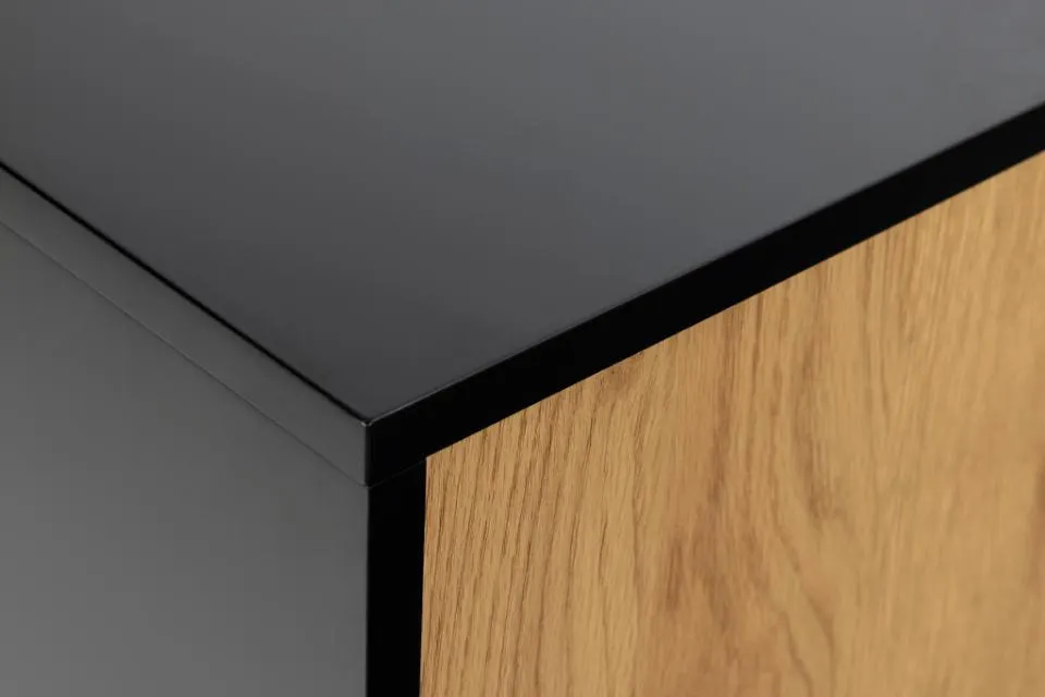 Komoda 4-drzwiowa MOODY 80x40x103 Naturalny, Czarny - 0000081685