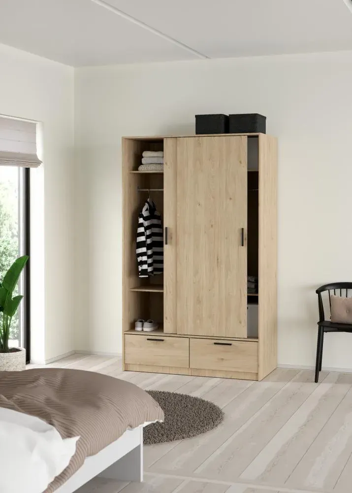 Szafa 2-drzwiowa z 2 szufladami LINE 120 cm Jackson Hickory - TV_74324HLHL
