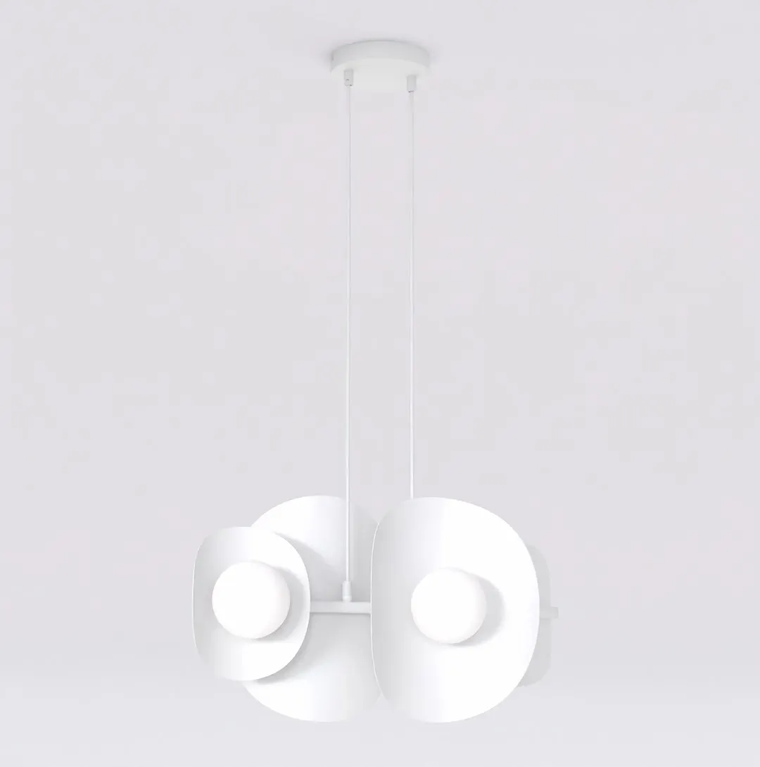 Lampa wisząca metalowa ELEMENTI 4 biała