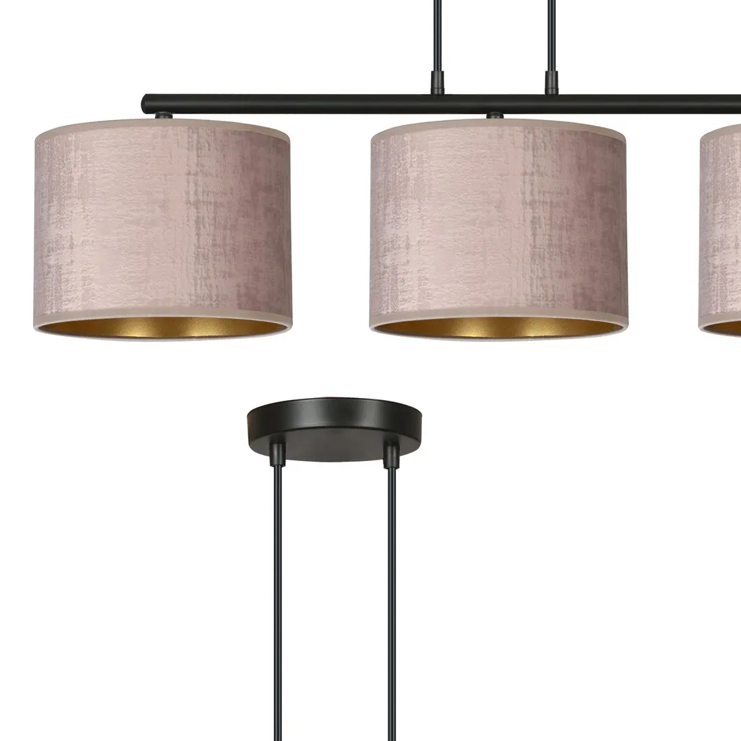 Lampa wisząca HILDE 3 czarny różowy — zdjęcie 2