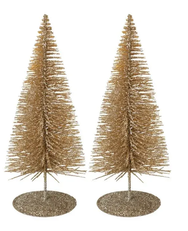 Komplet choinek 2 sztuki 15 cm złote Komplet choinek 2 sztuki 15 cm złote