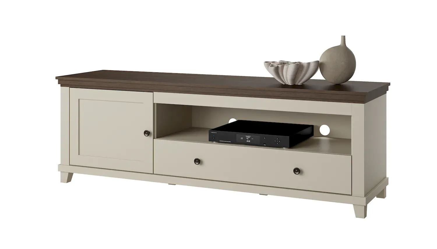 Szafka RTV 1-drzwiowa z 1 szufladą EVORA WM beż jasny dąb dunin - 24D1JU40