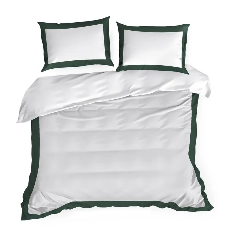 KOMPLET POŚCIELI LAURA 220 X 200 CM BIAŁY ZIELONY - EU_436159