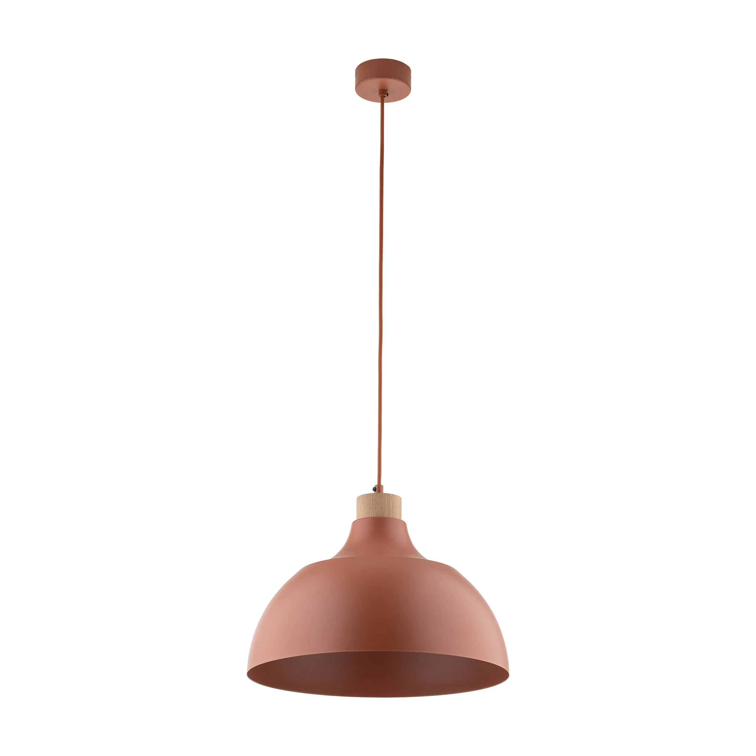 Lampa wisząca CAP ceglana z drewnianym elementem 165x34cm