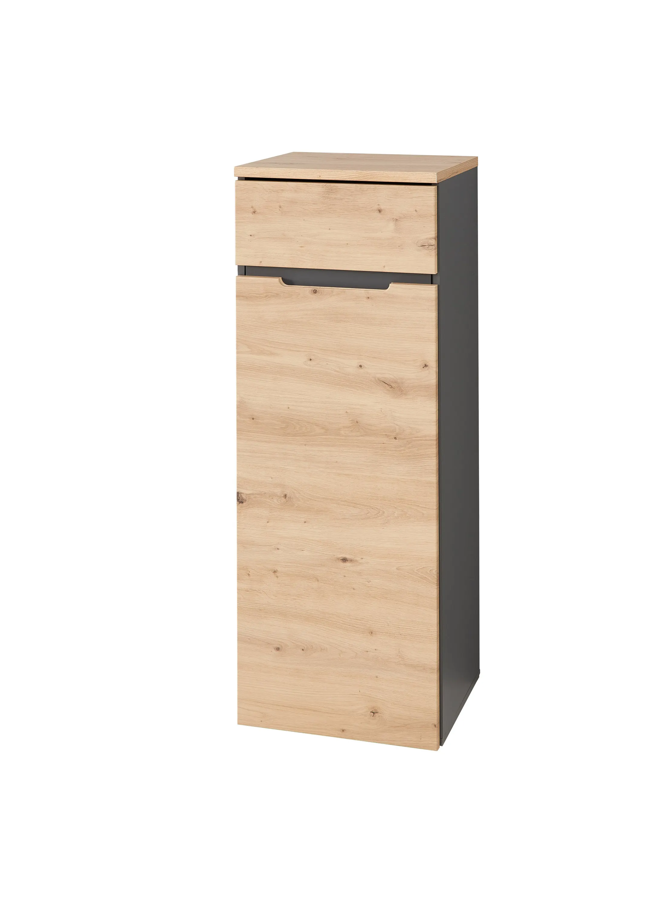 Szafka BREGO 13 1-drzwiowa dąb artisan szary antracytowy 122x45x38cm