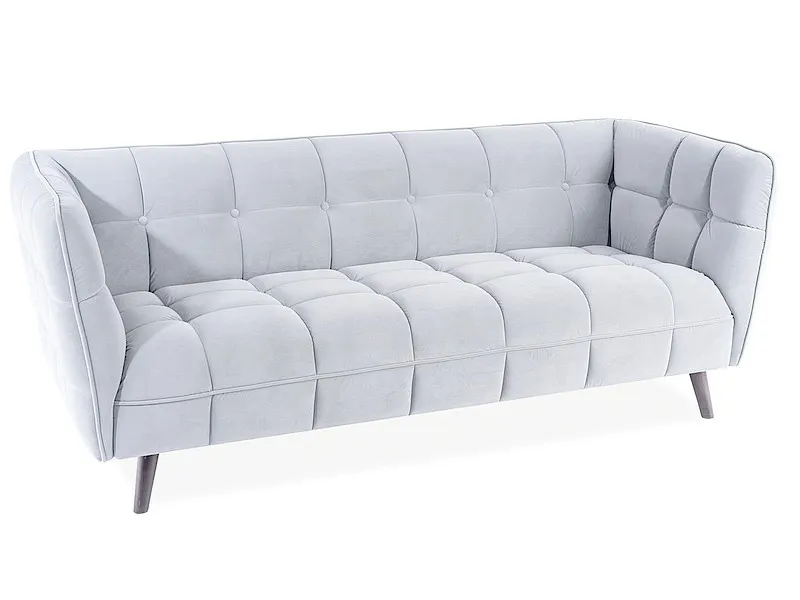 Sofa CASTELLO 3 VELVET Bluvel 03 jasnoszara wenge