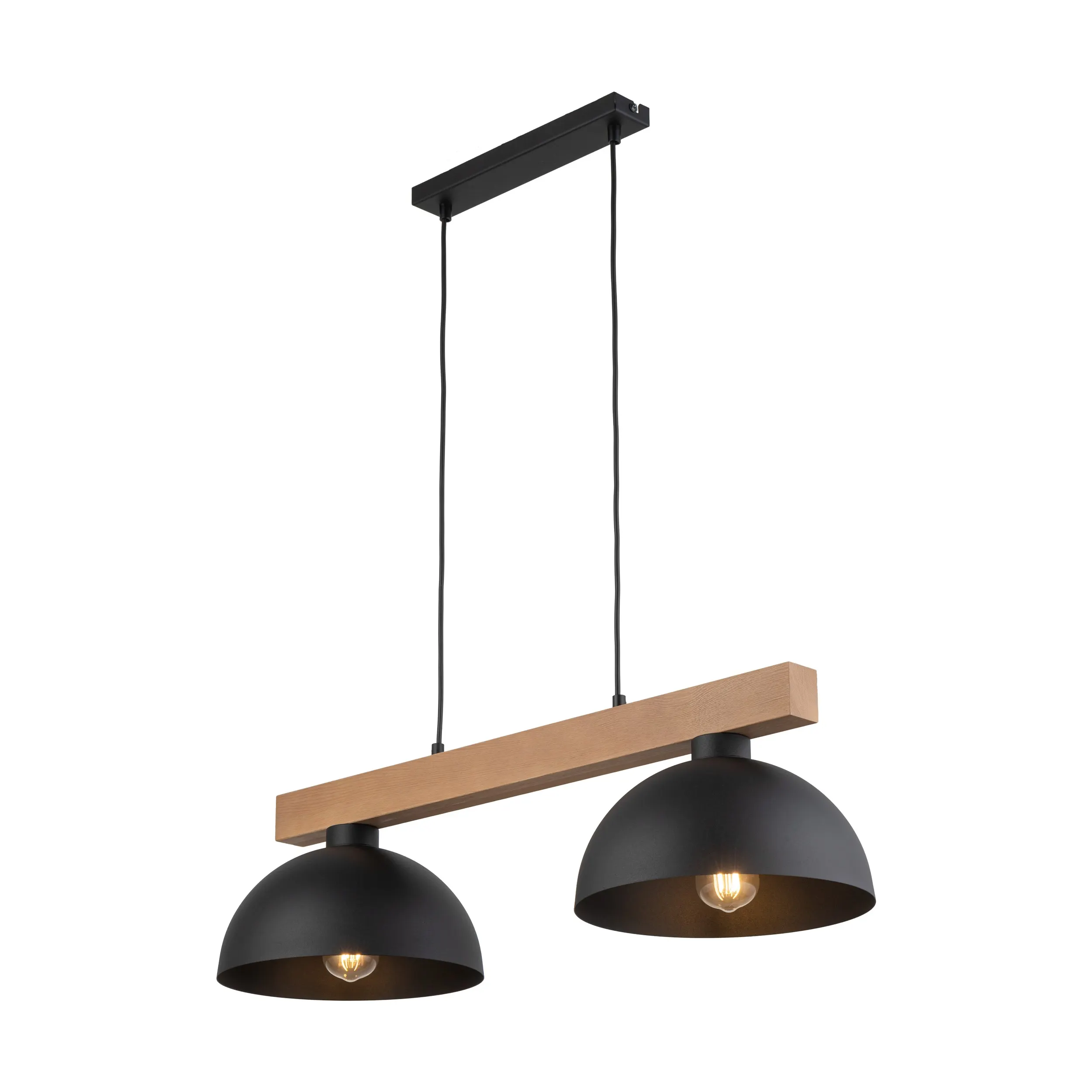 Lampa wisząca OSLO czarna z drewnianą listwą 120x83x33cm - TK_4711