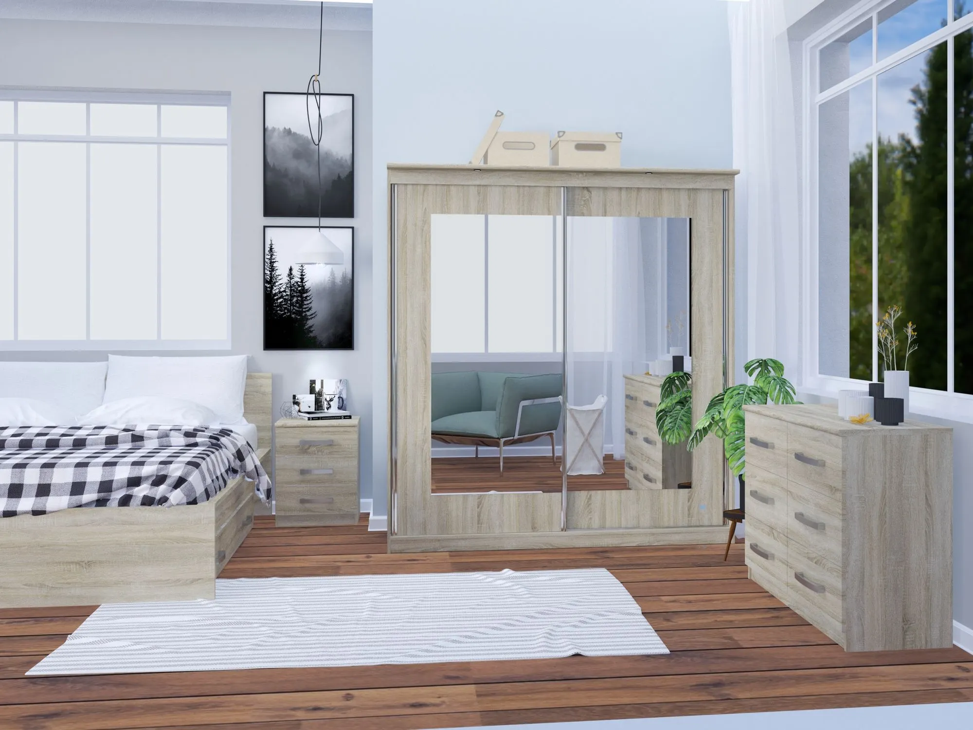 Komoda z 4 szuflami MORTY 83cm dąb sonoma - INT_5001994DOS