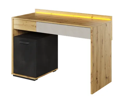 Biurko LED Qubic QB-08 120cm dąb artisan