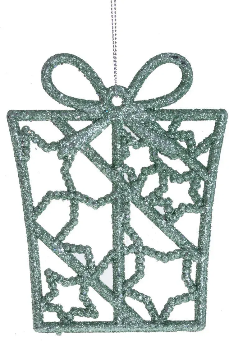 Zawieszka PREZENT Z BROKATEM miętowy Zawieszka PREZENT Z BROKATEM miętowy