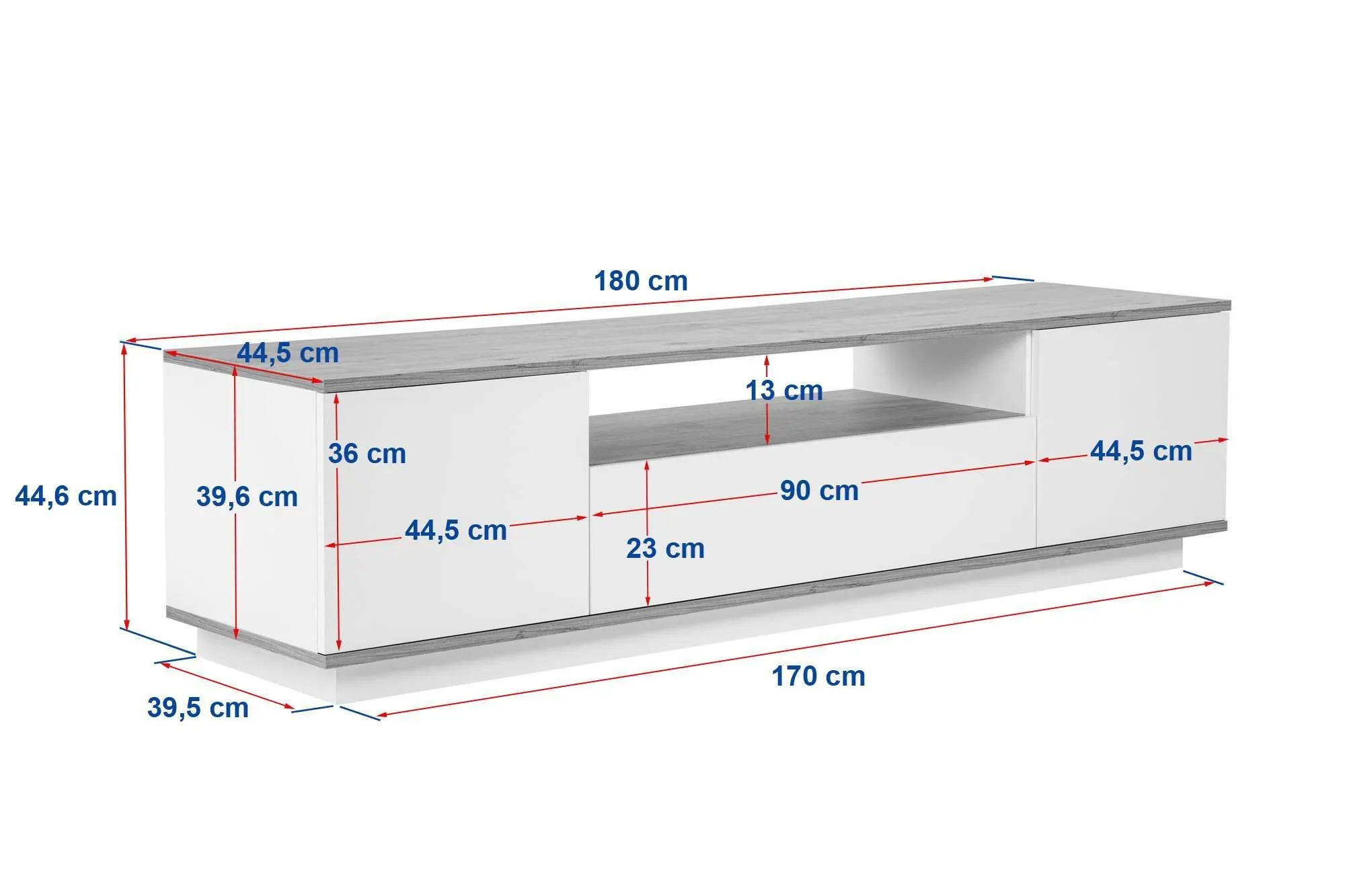 Szafka RTV 3-drzwiowa VERAMONT 180 cm - kaszmirowy sosna atlantycka - ASI_241NRD1305