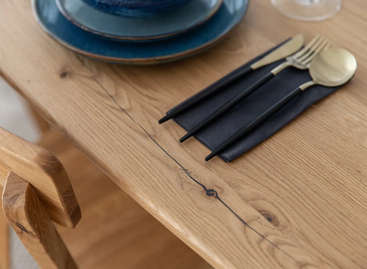 Stół dębowy SISTINA 160x90 na metalowych nogach, naturalny, olejowany - SISTINA160X90