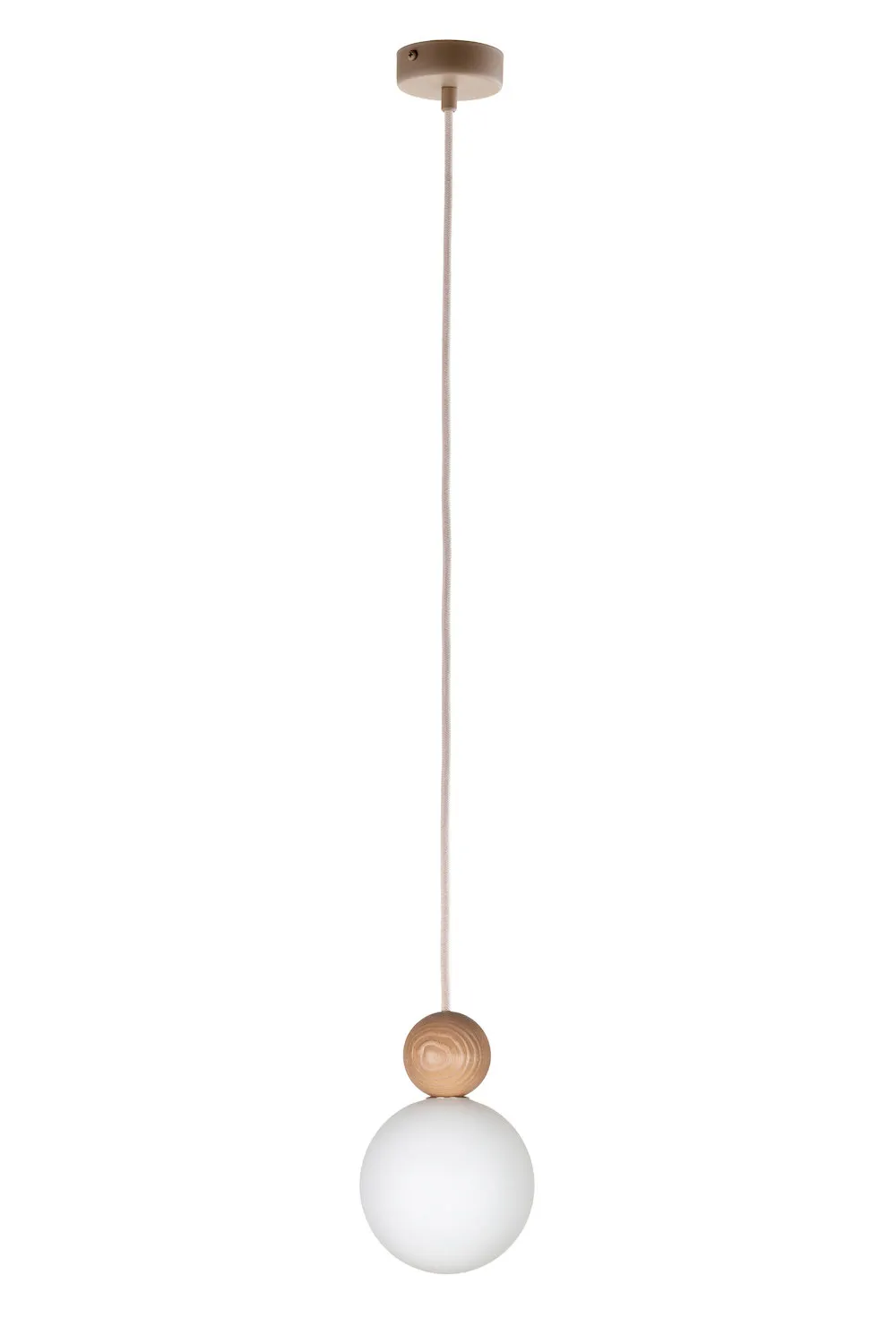 Lampa wisząca RONA 1 beżowy biały jasny brąz drewno