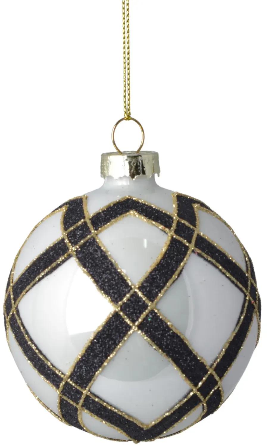 Bombka szklana 12 sztuk BIAŁO-CZARNA DISPLAY 3480 Bombka szklana 12 sztuk BIAŁO-CZARNA DISPLAY 3480