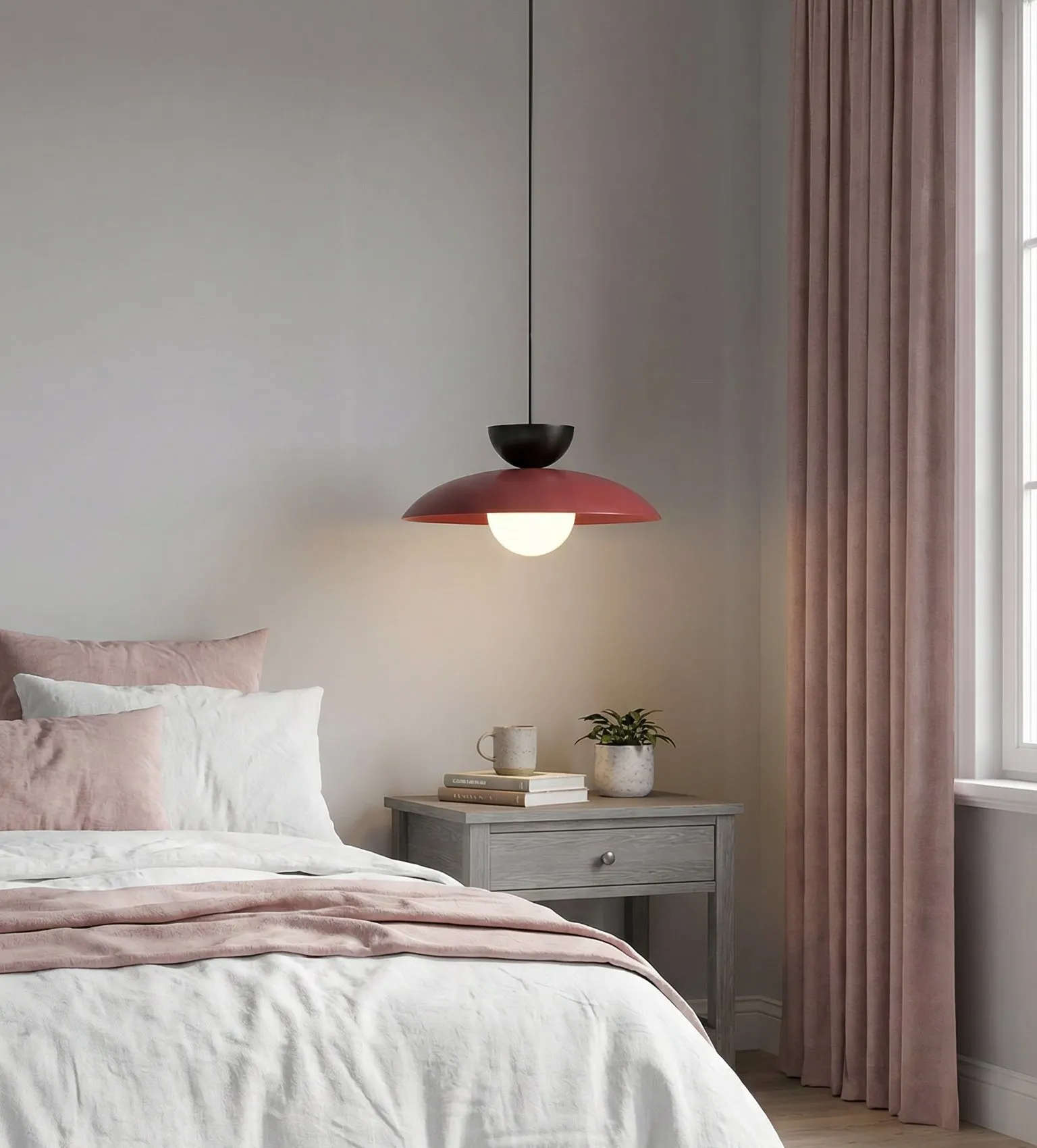 image lampa wisząca, kinkiet, oświetlenie sufitowe, światło białe, sypialnia
