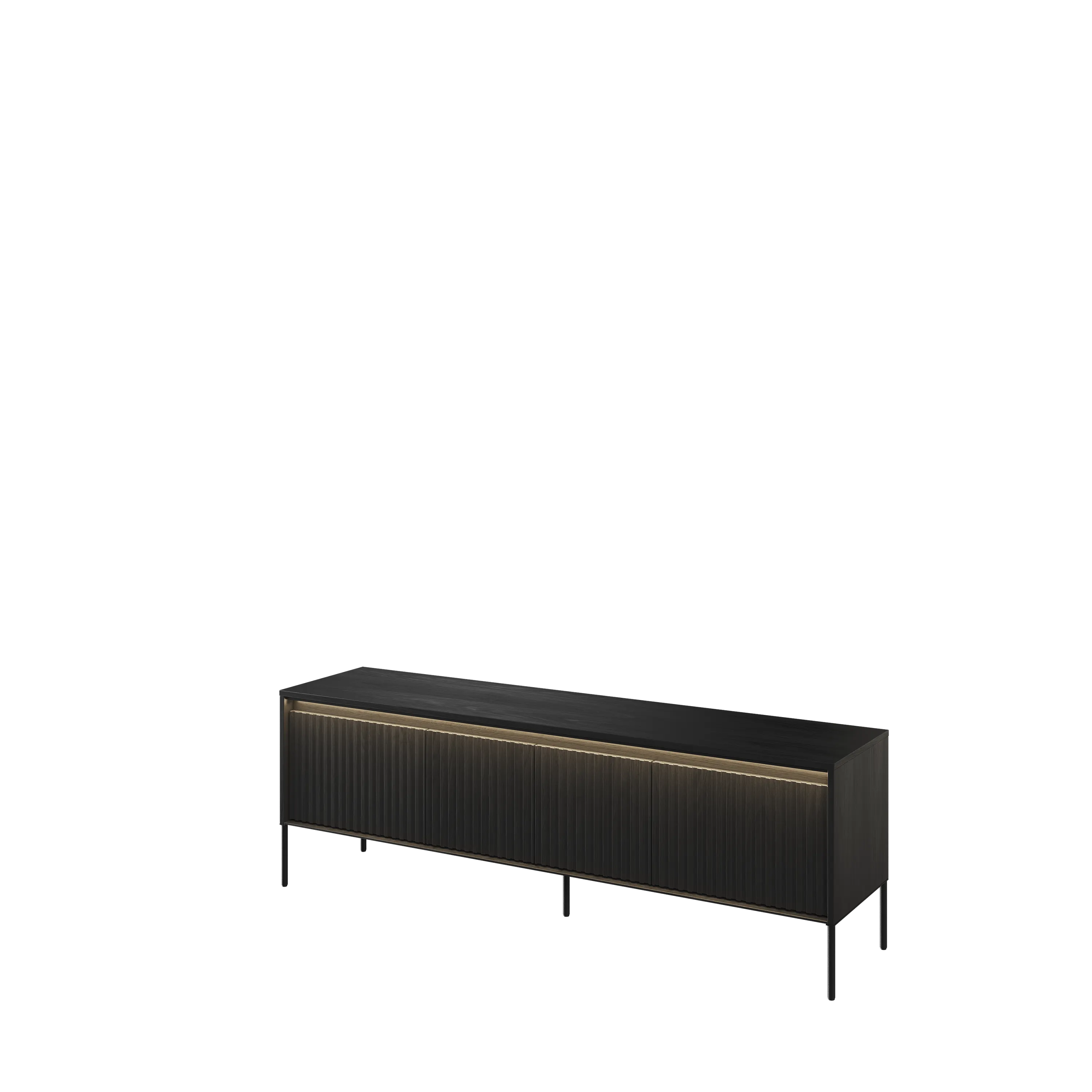 Szafka RTV z oświetleniem TREND TR-05 4D 167cm czarna - TR5C-V2