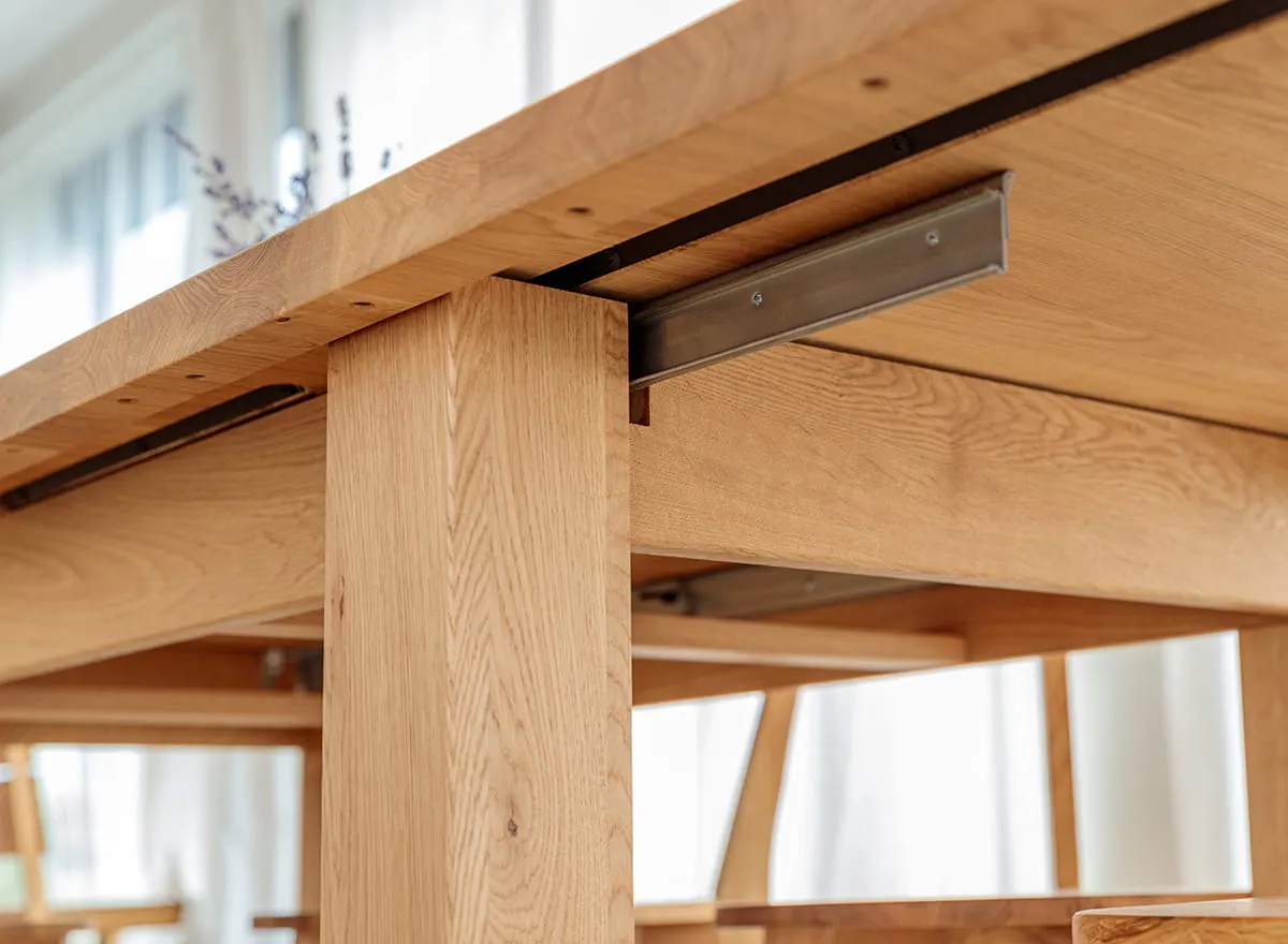 Rozkładany stół dębowy LANCIANO 100x200-290 dąb naturalny olejowany - LANCIANO200X100