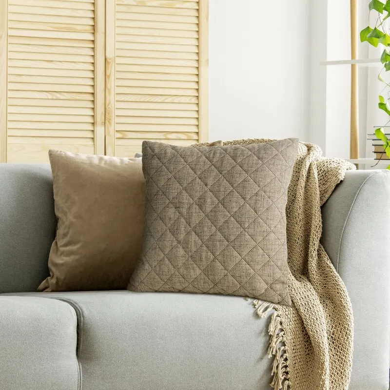 POSZEWKA LEN 1 45 X 45 CM CIEMNOBEŻOWY - EU_436565