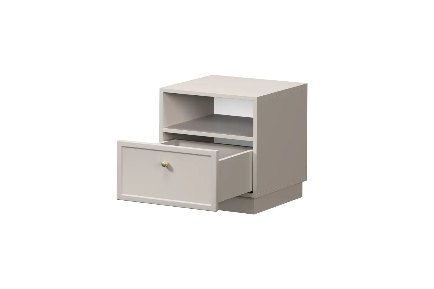Szafka nocna z szufladą i półką LORINI 45 1SZ - cashmere gałka złota cokół - B_166678