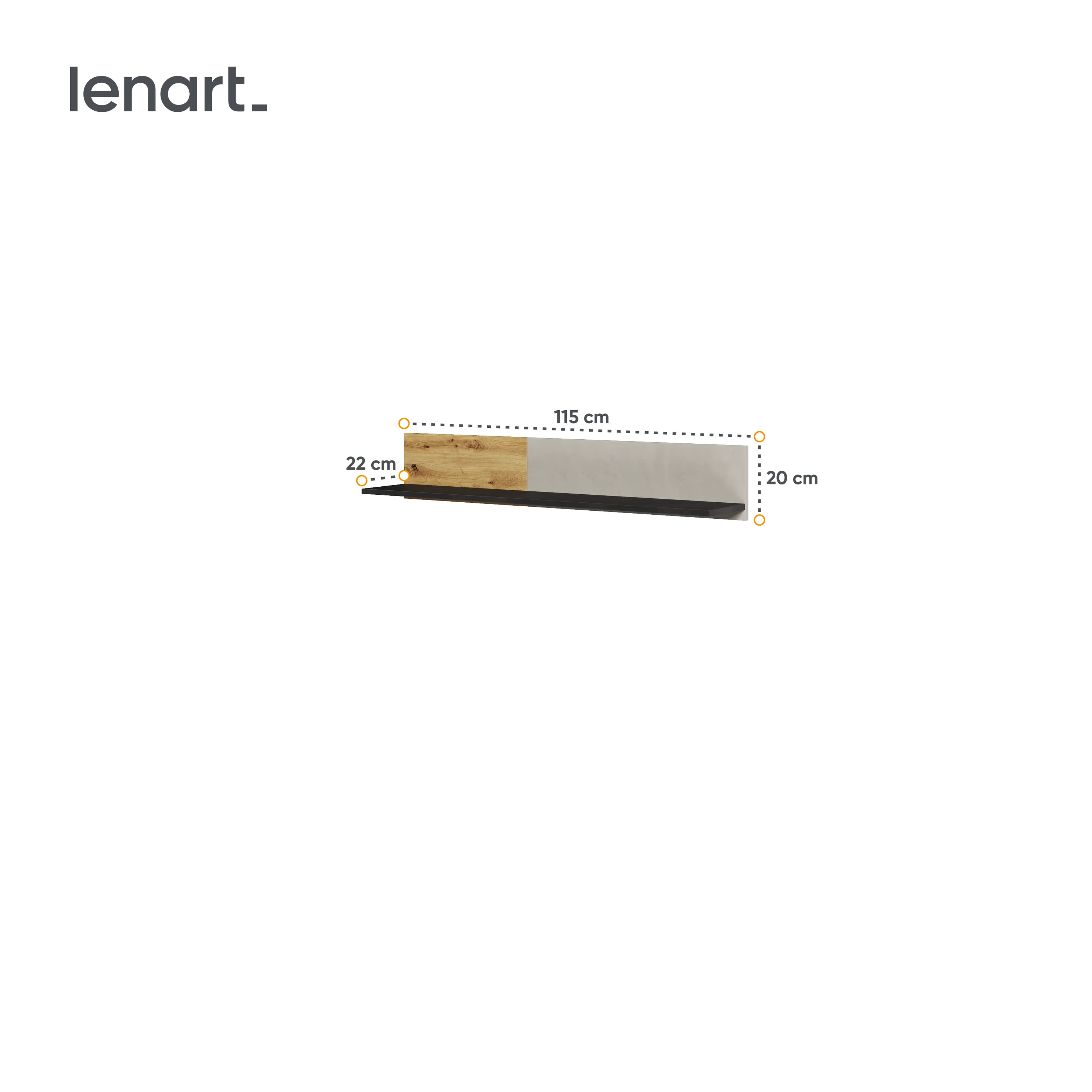 Półka wisząca Qubic QB-09 dąb artisan - QB9DAR