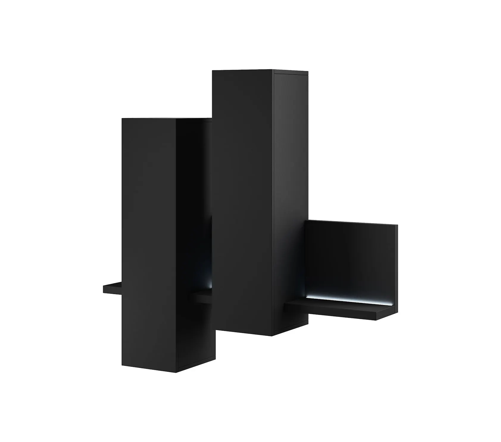 Witryna BOTA 4 wisząca czarna z oświetleniem LED 152x140x35cm