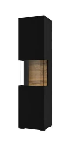 Witryna szklana AVA stojąca/wisząca 140x36 czarna