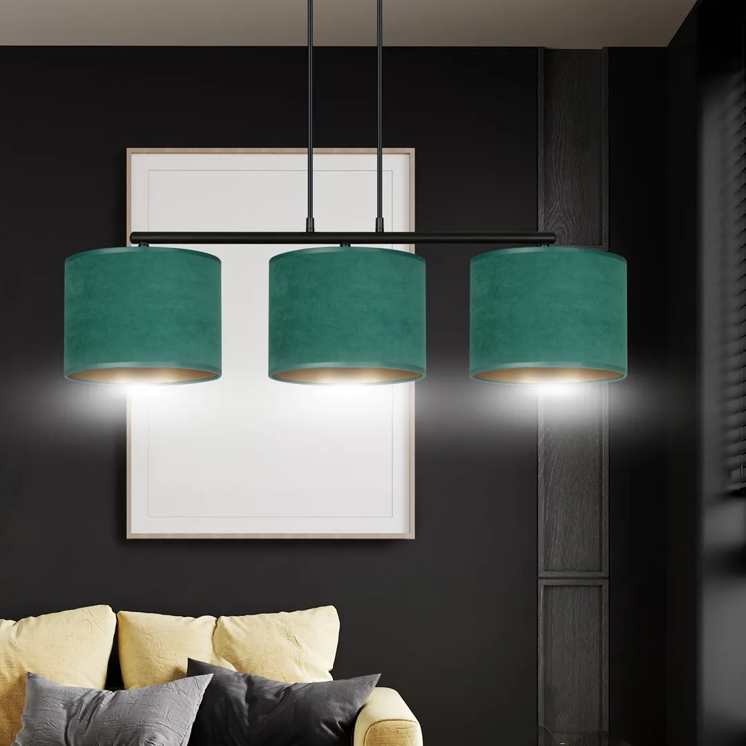 Lampa wisząca HILDE 3 czarny zielony — zdjęcie 7