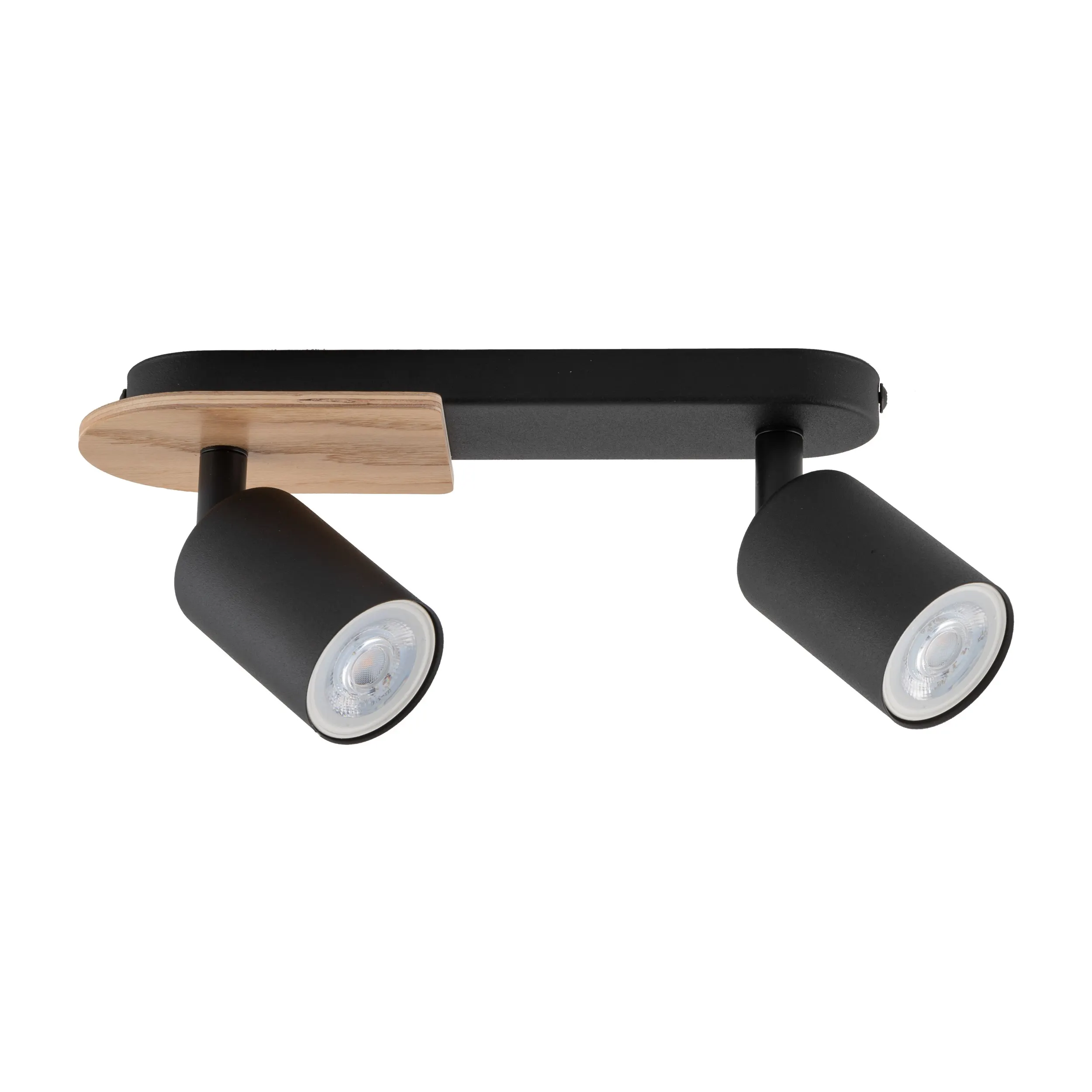 Lampa sufitowa COVER czarna z drewnianym elementem regulowana na listwie 35x18x14cm - TK_4674