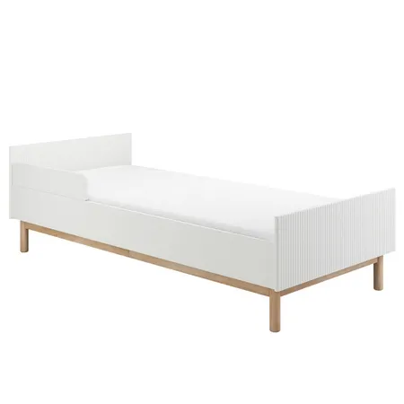 Łóżko dziecięce MILOO 90x200 drewniane białe - PIN_045-060-310