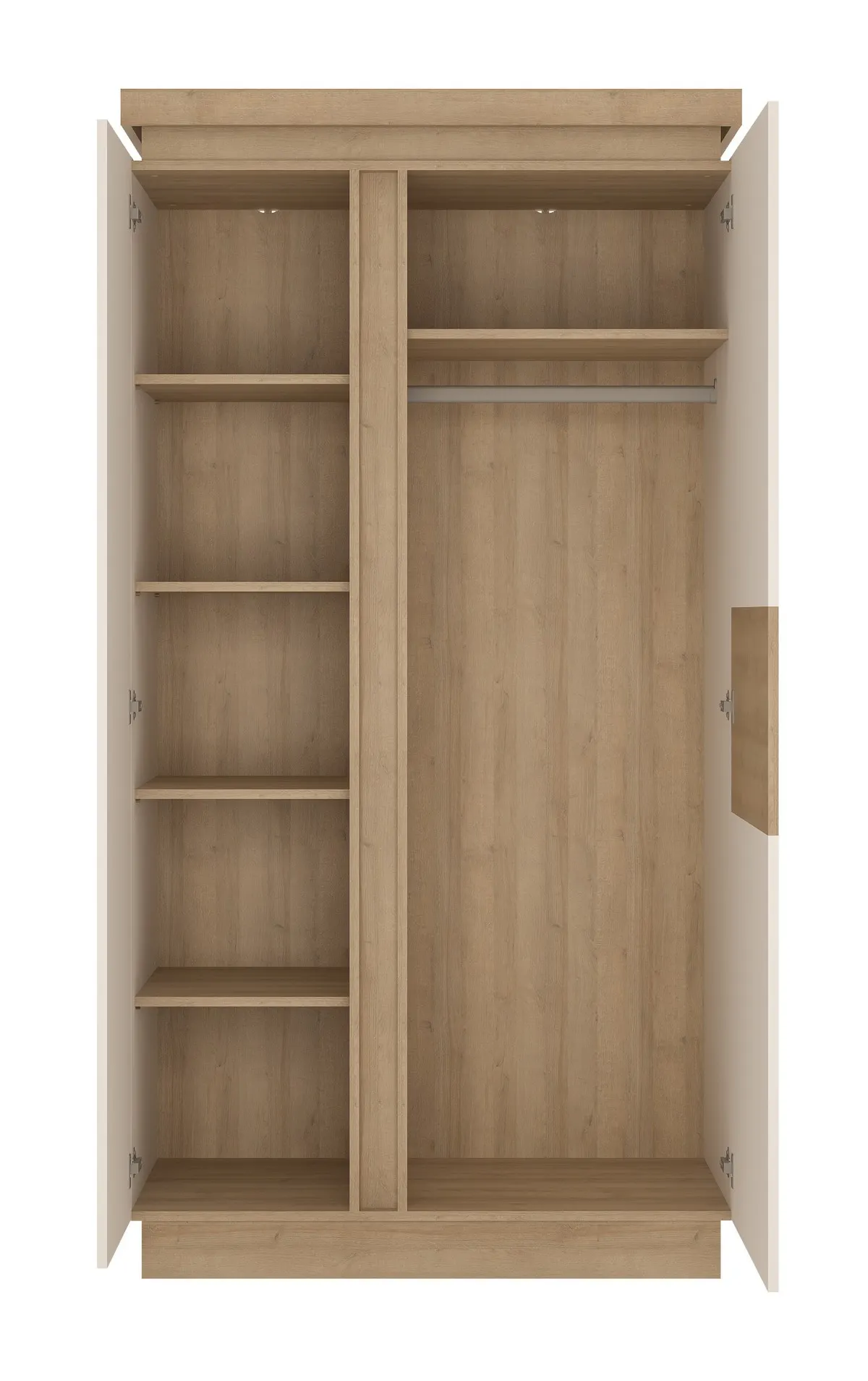 SZAFA LYON 2-DRZWIOWA LYOS01 DĄB RIVIERA JASNA / BIAŁY HG - 6001088000040