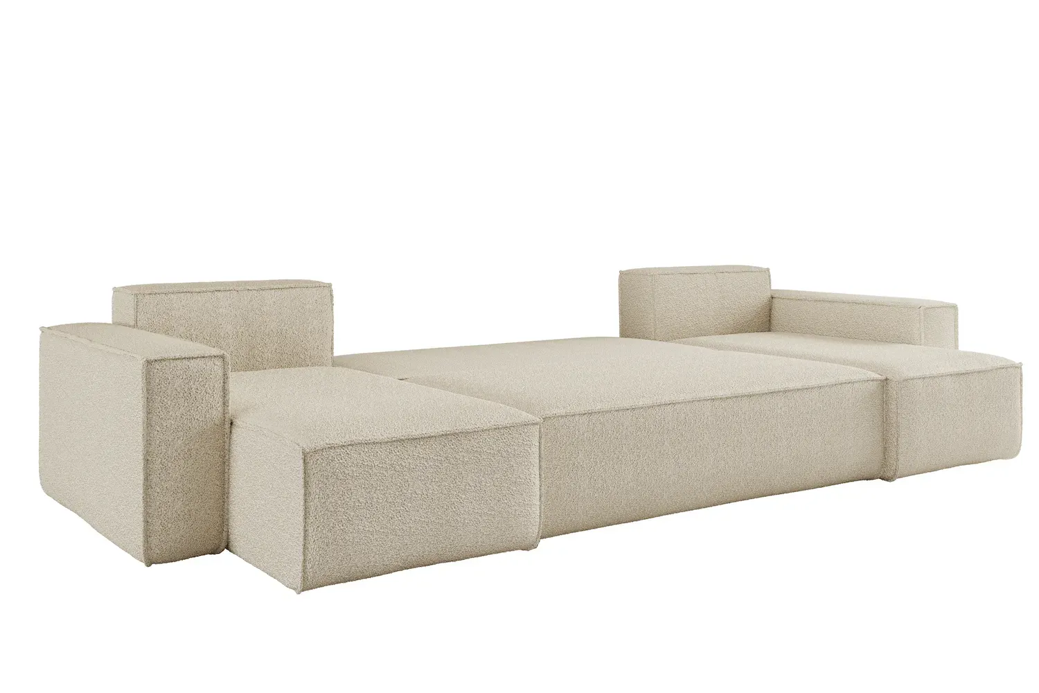 Narożnik uniwersalny KARL U 312cm rozkładany boucle tkanina Quelle 02 ecru - NAROZNIK_KARL_U_QUELLE02