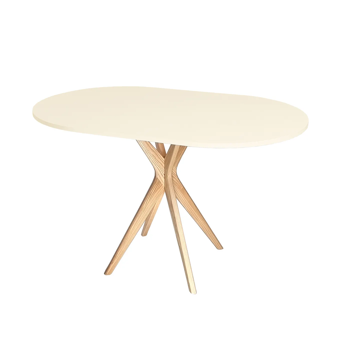 Stół owalny JUBI Racetrack 75x100cm kremowy naturalny