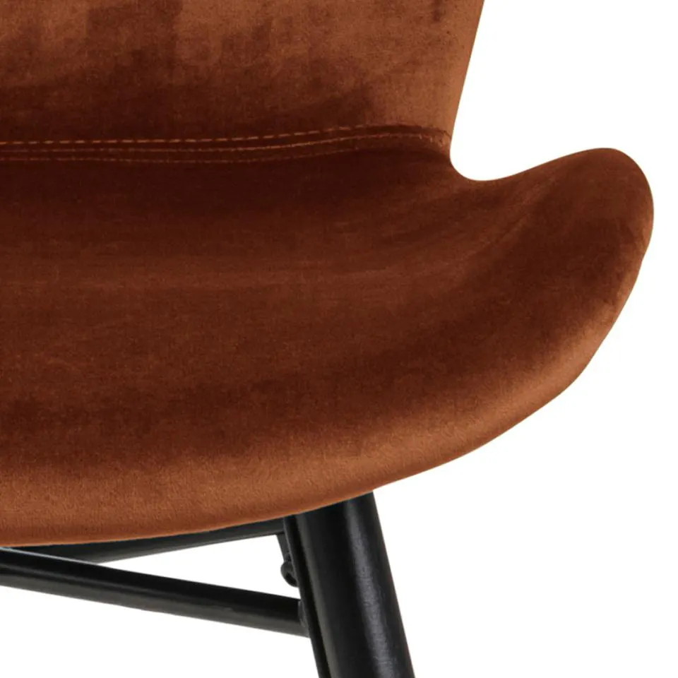 Krzesło tapicerowane DOREN brązowy Drewno-Czarny ( zestaw 2 sztuk ) - H000020023