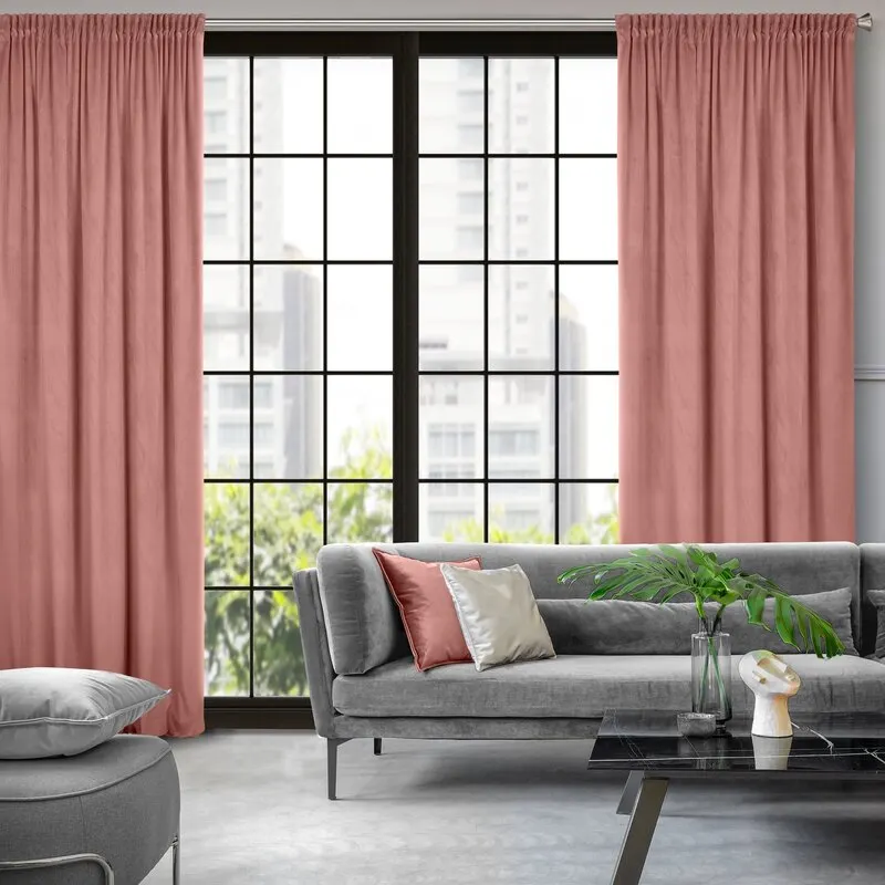 ZASŁONA GOTOWA PIERRE NA TAŚMIE 140X300 CM CIEMNORÓŻOWY - EU_392269